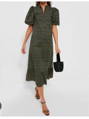 Hyacinth House - M Women's Black Diamond Floral Mimi Midi Dress